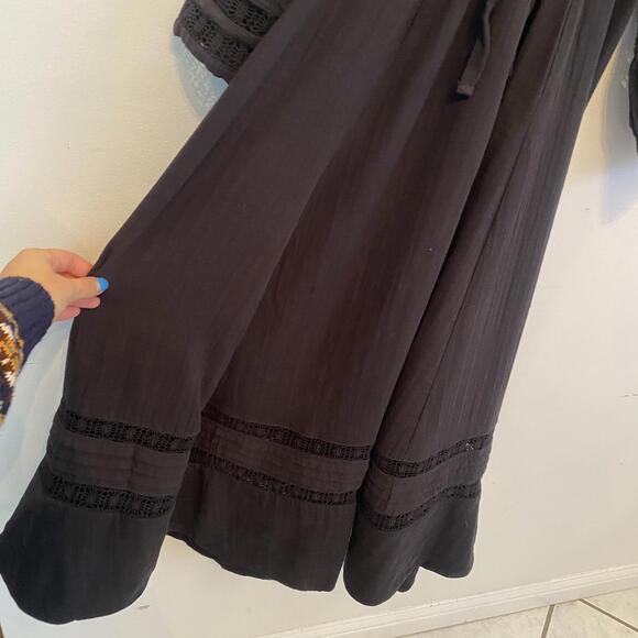 ME+EM black cheesecloth drawstring cotton maxi dress sz 4 - Picture 6 of 9